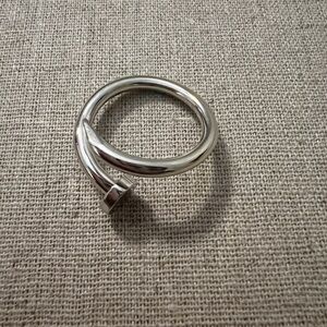 White gold nail ring, 14k, size 8.5